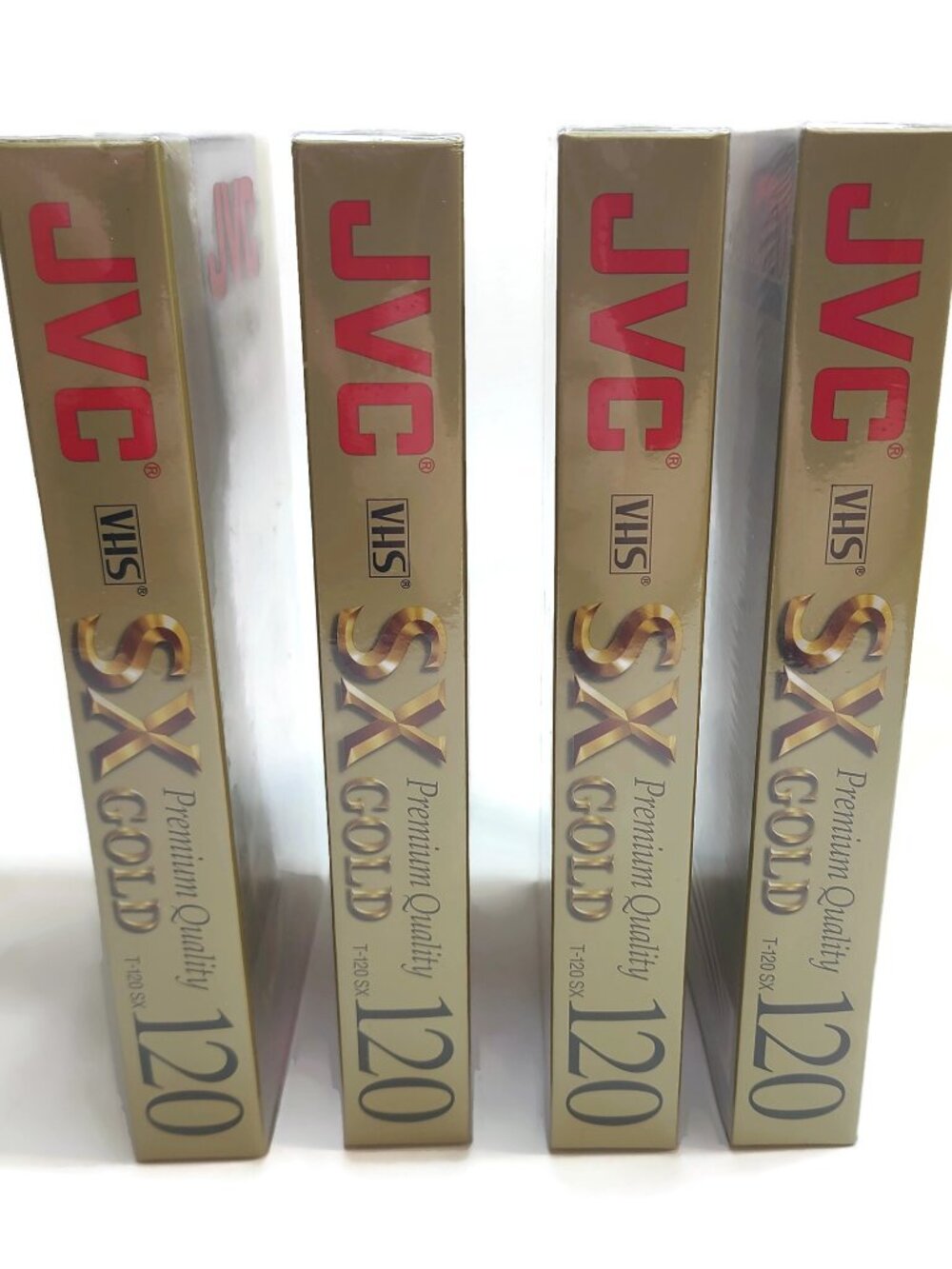 [NEW] Lot of 4 JVC T-120 SX Gold 120 Blank High Performance VHS Tapes 6 Hour Hr
